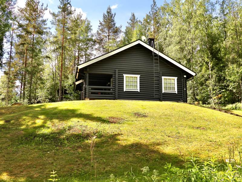 The cottage on a wooded plot.