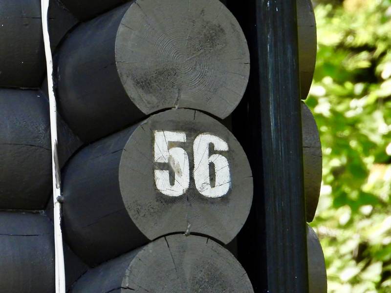 House number 56 at the entrance.