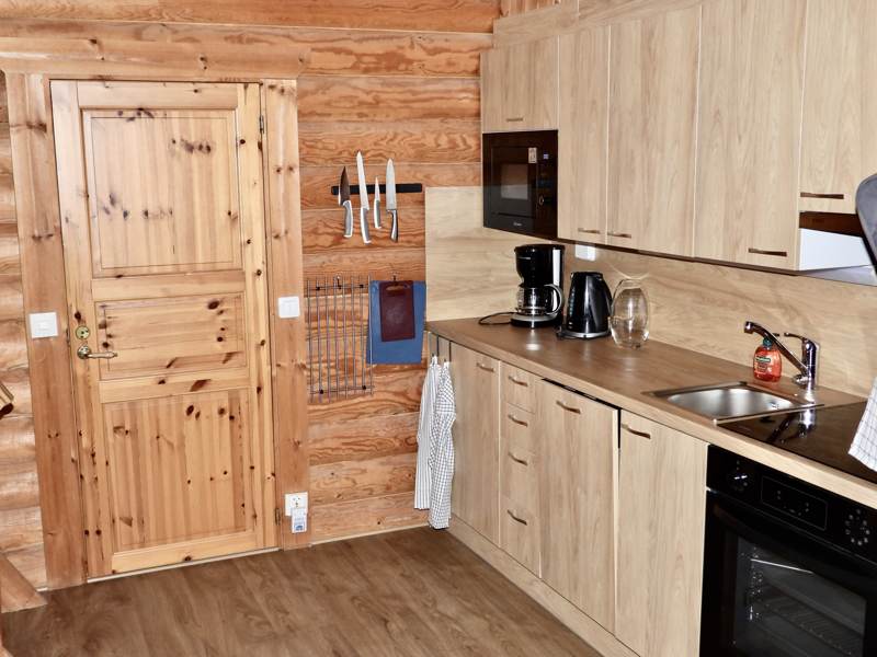 Kitchen with worktop and appliances.