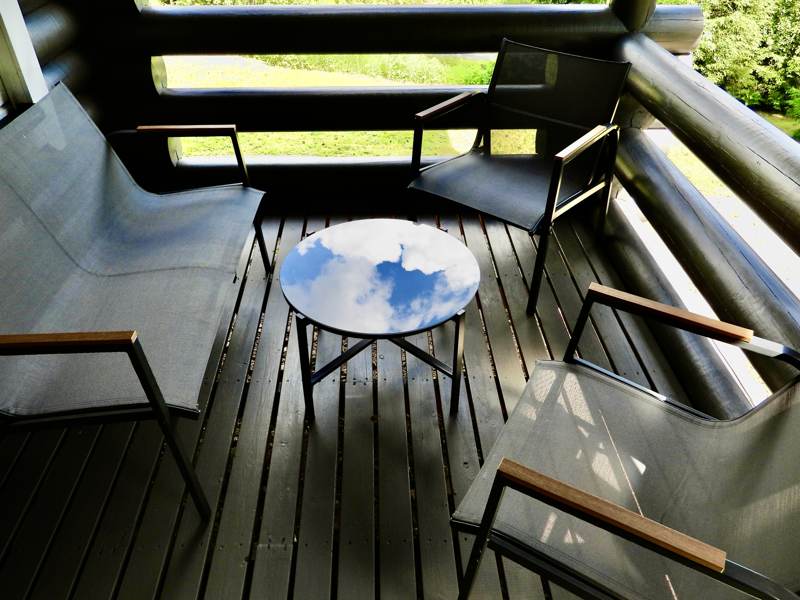 Covered terrace by the entrance.